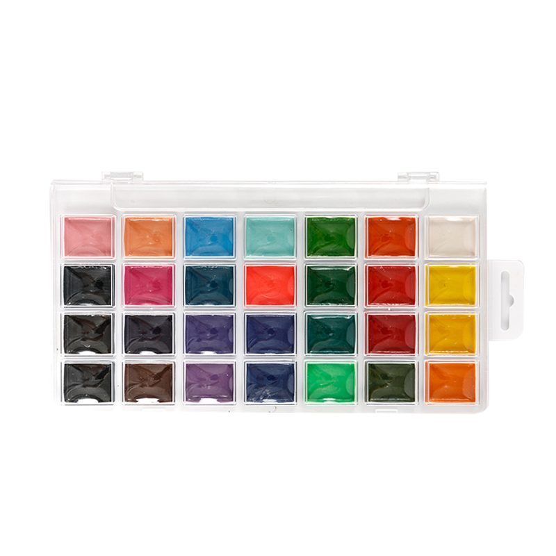 Set de vopsea acuarela 28 de culori semi-uscata cu pensule