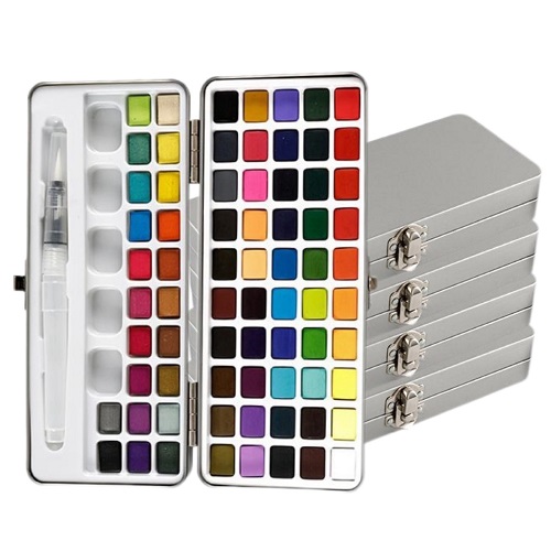 Set de acuarelă solidă 72 de culori cu cutie metalică